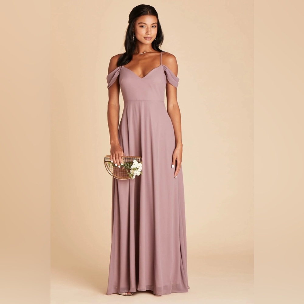 NWT Birdy Grey Devin small dark mauve bridesmaid dress wedding prom formal gown